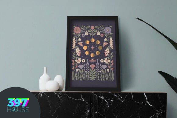 Download Celestial Moon Phases Botanical - Premium Resources