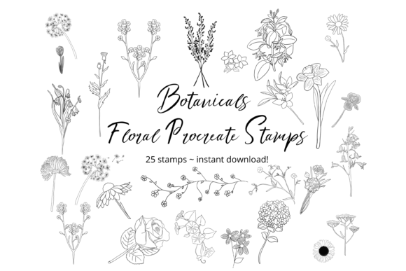 Download Floral Procreate Stamp Brushes Botanical - Stamp Collection