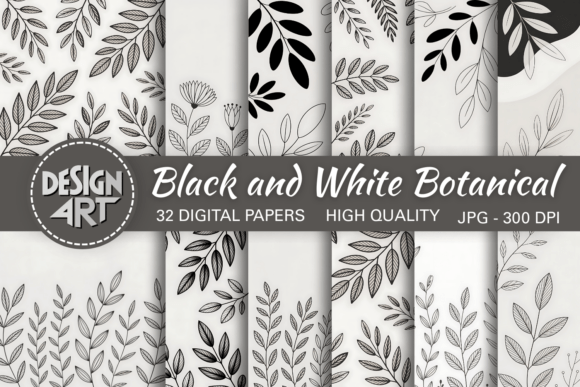Download Black and White Botanical Background - Botanical background Collection
