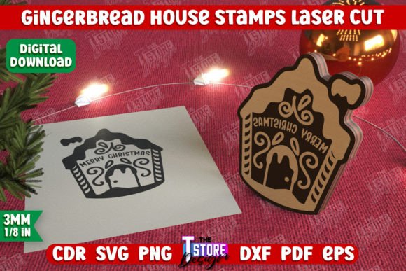 Download Gingerbread House Stamp |Xmas Print| CNC - Stamp Collection
