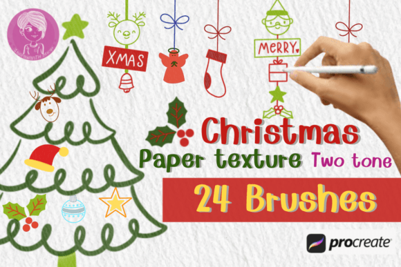 Download Christmas Paper Texture Brush Stamps - Stamp Collection