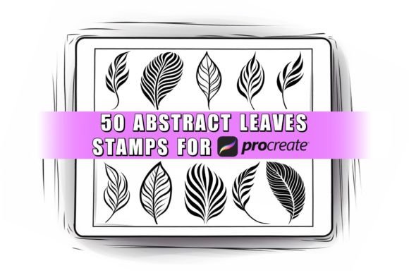 Download 50 Abstract Leaves Procreate Stamps - Stamp Collection