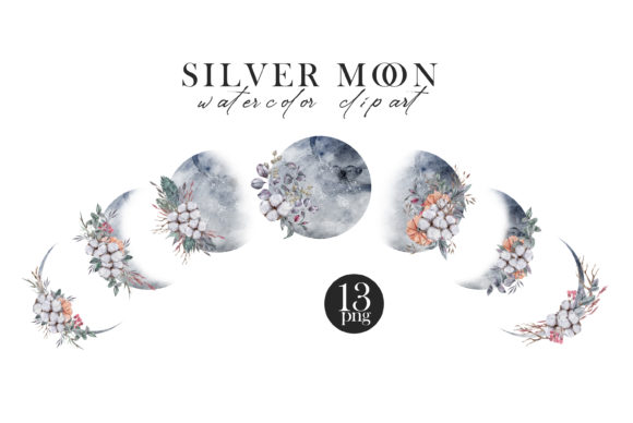 Download Watercolor Moon Phases Clipart - Premium Resources